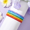 7 PCS Rainbow Style Glass Seed Beads Bracelets Sets for Women BJEW-JB10065-02-3