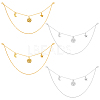 4Pcs 2 Colors Sun Moon Star Alloy Boot Strap Chains FIND-AB00062-1