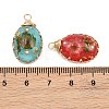 Brass Resin Pendants RE-CBA591C-01G-3