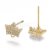 Brass Stud Earring Findings KK-T038-471G-2