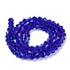 Transparent Electroplate Glass Beads Strands GLAA-F029-4mm-D06-2