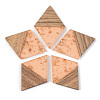 Transparent Resin & Walnut Wood Pendants RESI-S389-012A-B04-1