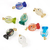 8Pcs Handmade Dichroic Foil Lampwork Pendants DICH-TA0001-01-3