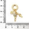 Brass Micro Pave Blue Cubic Zirconia European Dangle Charms KK-C138-01G-3