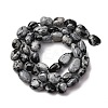 Natural Snowflake Obsidian Beads Strands G-K395-A04-02-3