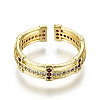 Brass Micro Pave Cubic Zirconia Cuff Rings RJEW-T016-10G-NF-2
