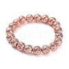 Electroplated Natural Lava Rock Beads Stretch Bracelets BJEW-G623-01RG-10mm-1