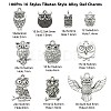 100Pcs 10 Styles Tibetan Style Alloy Owl Pendants TIBEP-CJ0002-49-2