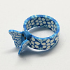 Handmade Polymer Clay Butterfly Finger Rings RJEW-Q152-B-4