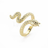 Snake Shape Rack Plating Alloy Cuff Rings RJEW-Q163-013A-RS-3
