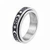 Non-Tarnish 201 Stainless Steel Planet Rotating Ring RJEW-N043-28-1