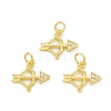 Rack Plating Brass with Cubic Zirconia Charms KK-C011-54G-3