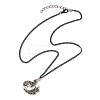 Alloy Enamel Black & White Pendant Necklaces NJEW-JN05121-05-4