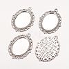 Zinc Alloy Pendant Settings for Cabochon & Rhinestone PALLOY-A15257-AS-LF-1