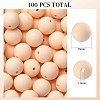 100Pcs Silicone Beads Round Rubber Bead 15MM Loose Spacer Beads for DIY Supplies Jewelry Keychain Making JX449A-1