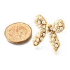 Bowknot 304 Stainless Steel Cuff Rings for Women RJEW-A058-01A-G-3