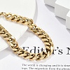 304 Stainless Steel Cuban Link Chain Bracelets for Women Men BJEW-R008-01G-2