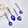 DICOSMETIC 8Pcs 4 Style Handmade Lampwork Evil Eye Pendant Decoration HJEW-DC0001-02-3