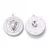 Brass Micro Pave Clear Cubic Zirconia Pendants KK-N232-159-NF-2