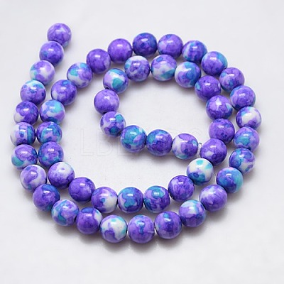 Synthetic Ocean White Jade Beads Strands G-L019-10mm-M-1