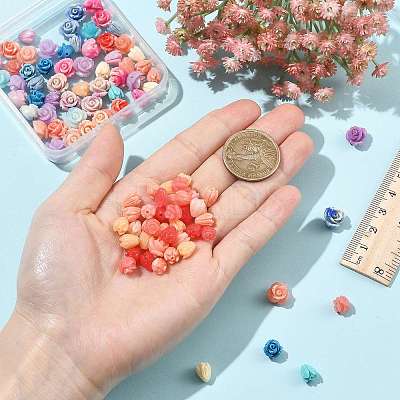 50Pcs 7 Styles Synthetic Coral Beads CORA-FS0001-03-1