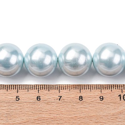 Electroplated Shell Pearl Beads Strands BSHE-G041-16mm-03-1