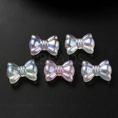 UV Plating Luminous Transparent Acrylic Beads OACR-P010-08-1