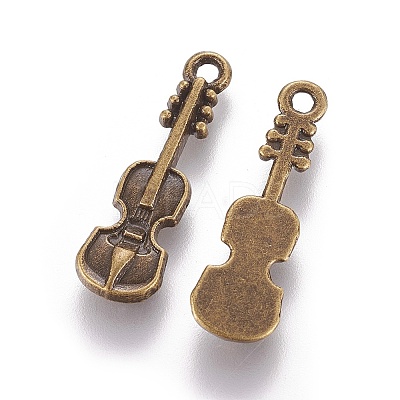 Tibetan Style Alloy Violin Pendants X-EA11011Y-AB-1