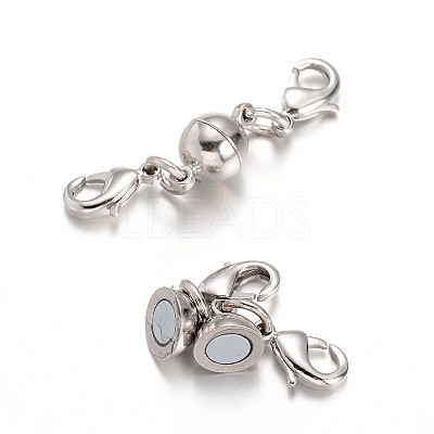 Eco-Friendly Round Brass Magnetic Clasps Converter KK-I603-03P-14x8-1