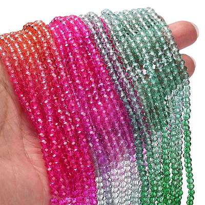 Transparent Painted Glass Beads Strands X1-DGLA-A034-T4mm-A03-1