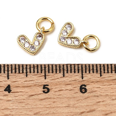 Brass Micro Pave Cubic Zirconia Charms ZIRC-F111-08G-09-1