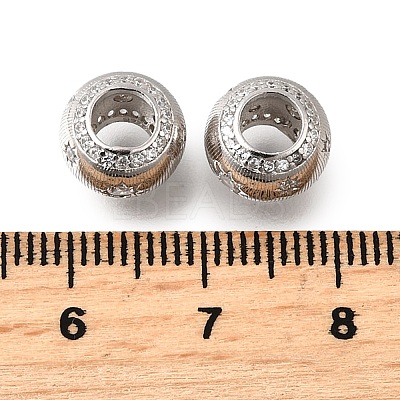 925 Sterling Silver Cubic Zirconia European Beads STER-F061-08P-1