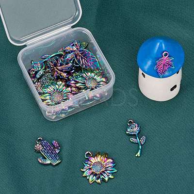 32Pcs 8 Style Alloy Pendants FIND-LS0001-19MC-1