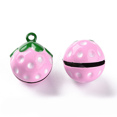 Baking Paint Brass Bell Pendants KKB-S002-012A-1