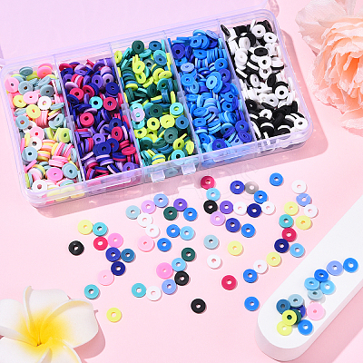 50G 5 Colors Handmade Polymer Clay Beads CLAY-YW0002-28-1