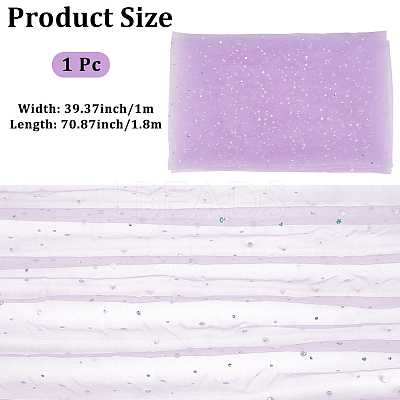 1M Sequins Polyester Organza Fabrics DIY-CY0003-41A-1