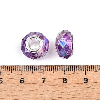 Baking Paint Transparent Glass European Beads GPDL-N004-C14mm-A05-1