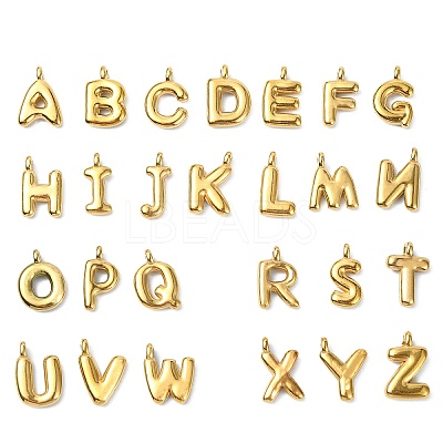 304 Stainless Steel Alphabet Pendants Ion Plating(IP) STAS-U033-02G-1