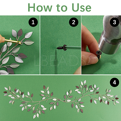 Iron Leaves Branch Wall Decorations AJEW-WH0513-30A-1