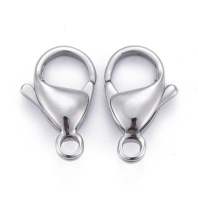 Tarnish Resistant 304 Stainless Steel Lobster Claw Clasps STAS-AB15-1