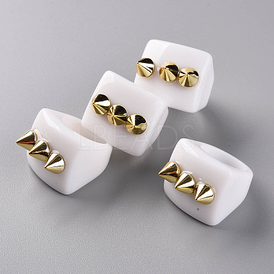 Opaque Acrylic Finger Rings RJEW-T010-12-1
