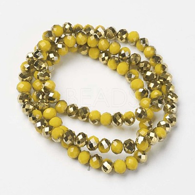 Electroplate Opaque Glass Beads Strands EGLA-A034-P4mm-O06-1