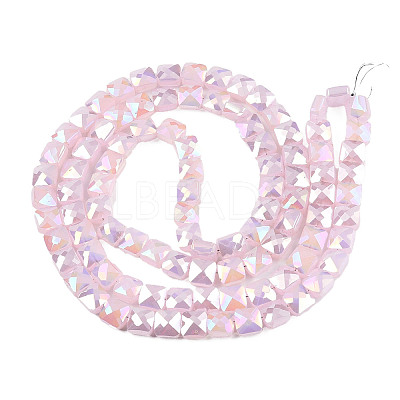 Electroplate Opaque Solid Color Glass Beads Strands X-EGLA-N002-42-01-1