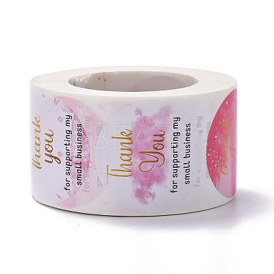 Flat Round Paper Thank You Stickers LS-DIY-C042-06-1