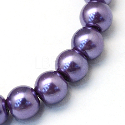 Baking Paint Pearlized Glass Pearl Round Bead Strands HY-Q003-6mm-59-1