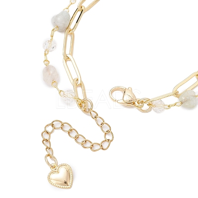 Natural Morganite Beads Multi-layered Bracelets BJEW-JB12217-02-1