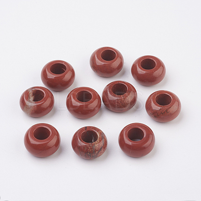 Natural Red Jasper European Beads X-G-G740-14x8mm-04-1