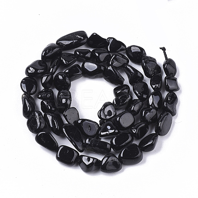 Natural Black Tourmaline Beads Strands G-S363-027-1