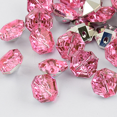 2-Hole Taiwan Acrylic Rhinestone Octagon Buttons BUTT-F016-13mm-26-1