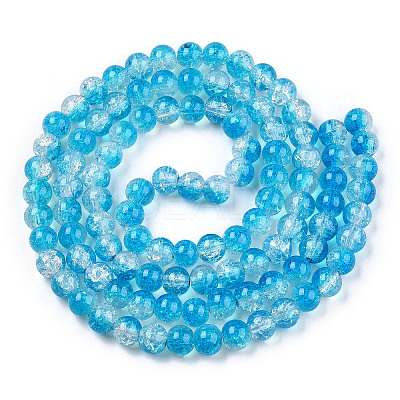 Transparent Crackle Baking Paint Glass Beads X1-DGLA-T003-01C-05-1